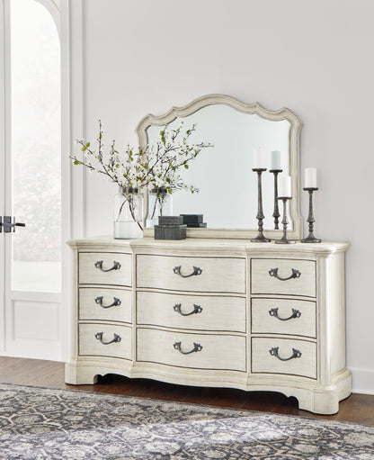 Arlendyne King Upholstered Bed, Dresser and Mirror