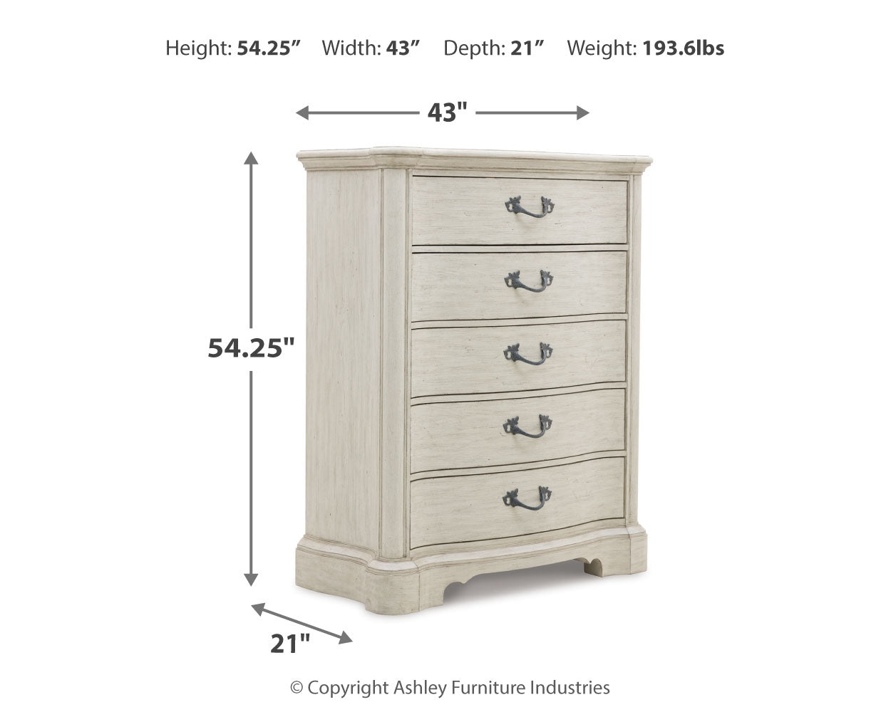 Arlendyne King Panel Bed, Dresser, Mirror, Chest and 2 Nightstands