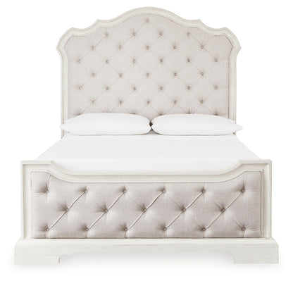 Arlendyne Queen Upholstered Bed, Dresser and Mirror