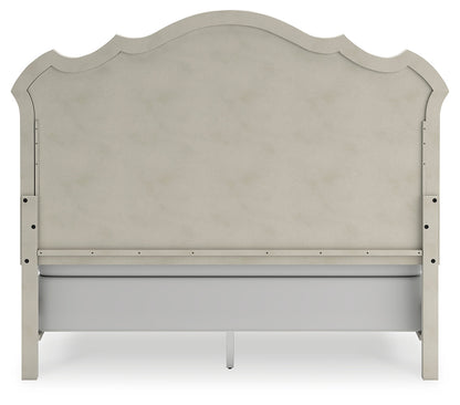 Arlendyne California King Upholstered Bed, Dresser and Mirror