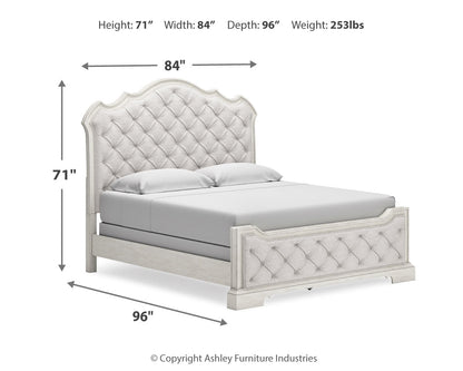 Arlendyne King Upholstered Bed, Dresser and Mirror