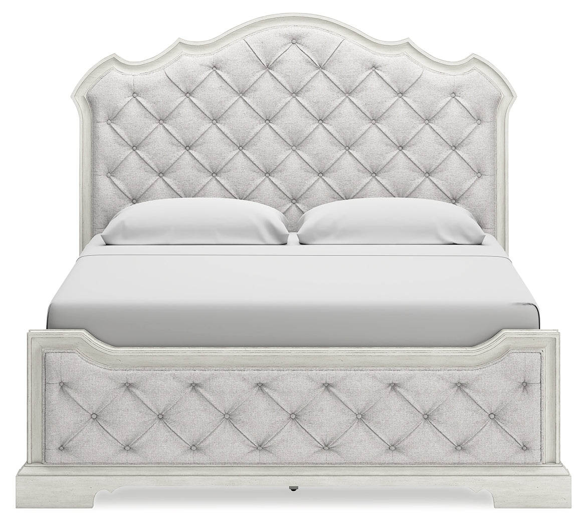 Arlendyne King Upholstered Bed, Dresser and Mirror