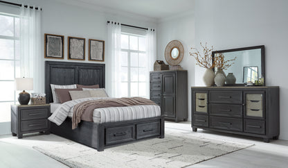 Foyland Queen Panel Storage Bed, Dresser and Mirror