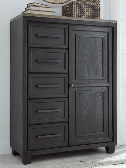 Foyland King Panel Storage Bed and 2 Chests