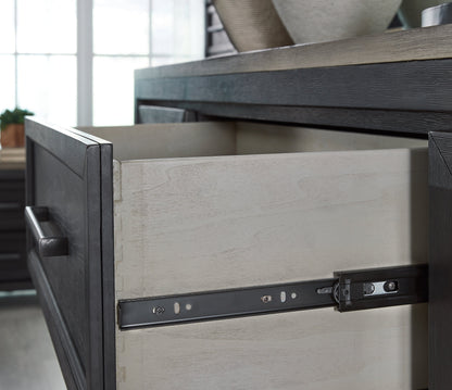 Foyland King Panel Storage Bed, Dresser and Mirror
