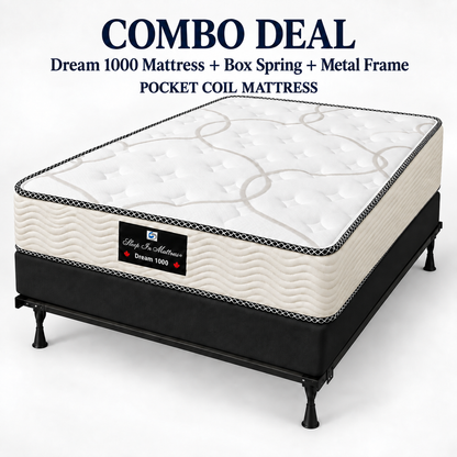 UNDER 500$ : Combo 1  ,Queen Mattress, Box  & Metal Bed Frame