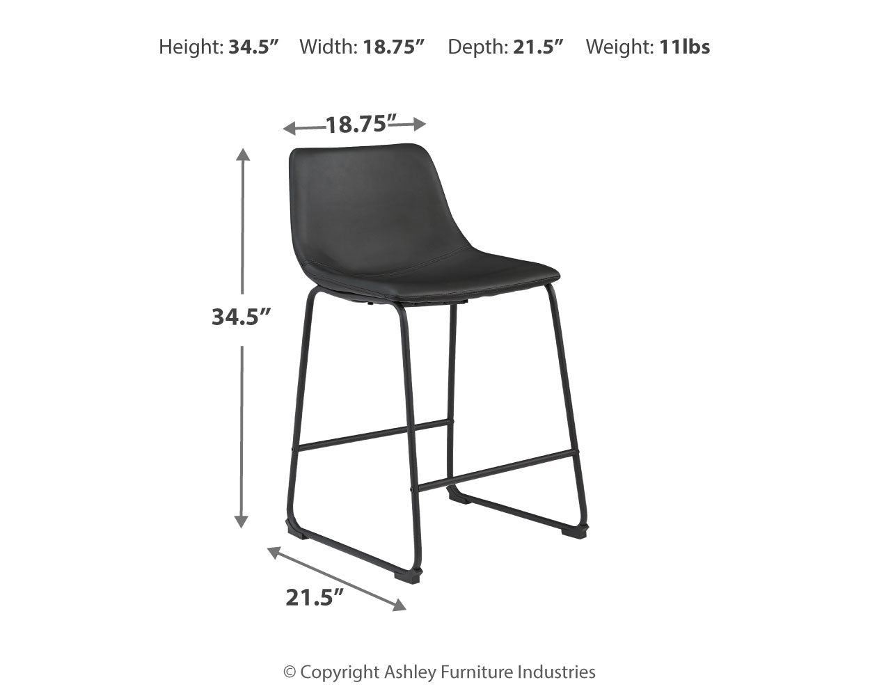 Centiar Counter Height Bar Stool (Set of 2)