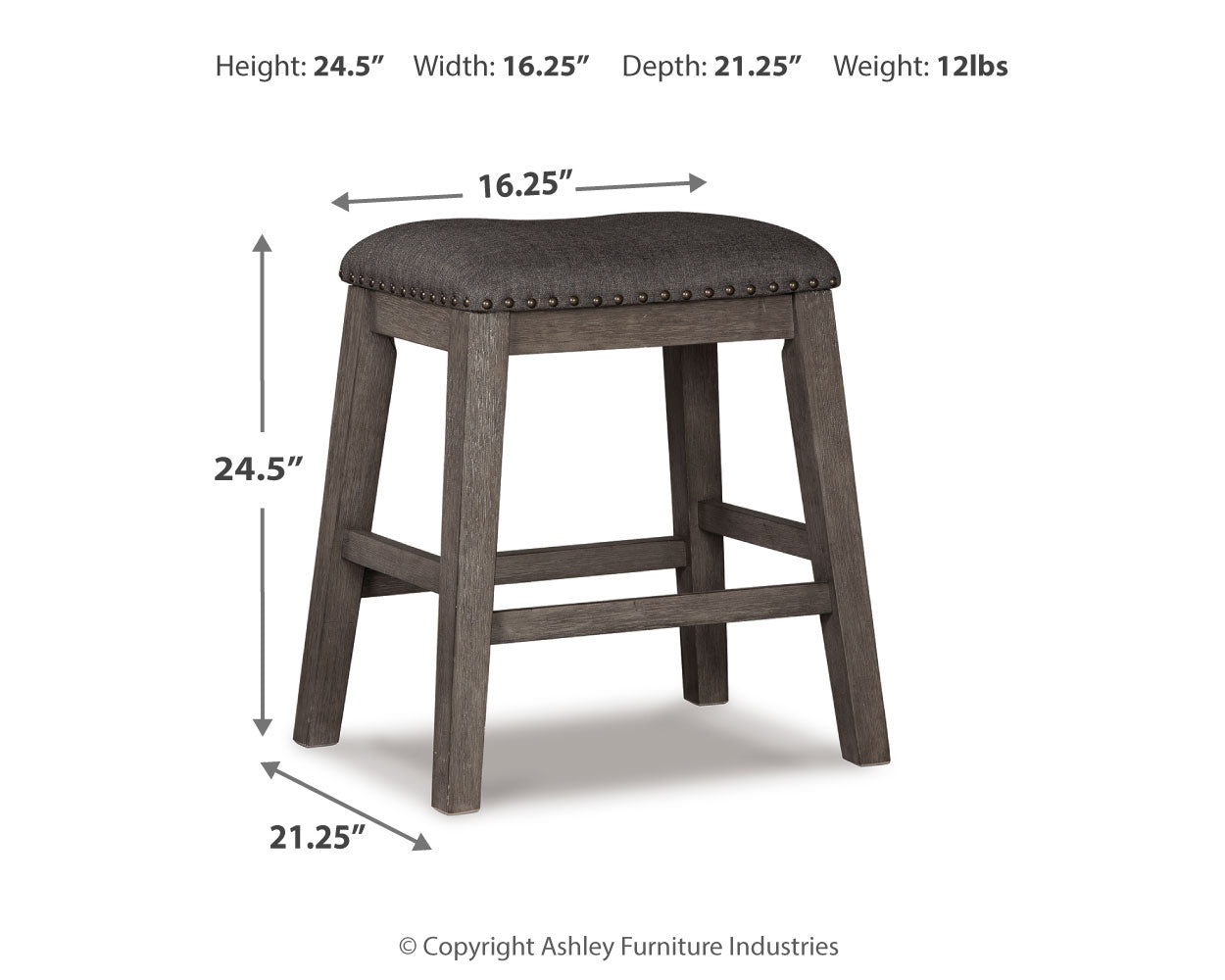 Caitbrook Counter Height Upholstered Bar Stool (Set of 2)