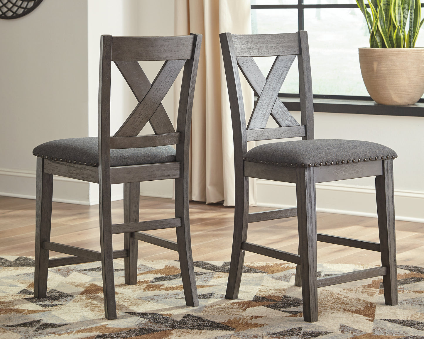 Caitbrook Counter Height Upholstered Bar Stool (Set of 2)