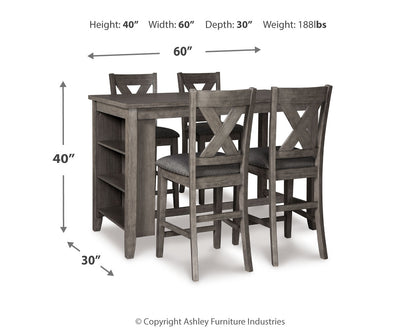 Caitbrook Counter Height Dining Table and 4 Barstools