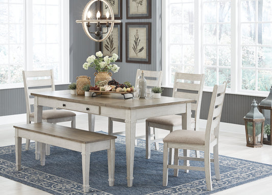 Skempton Dining Table, 4 Chairs, and Bench