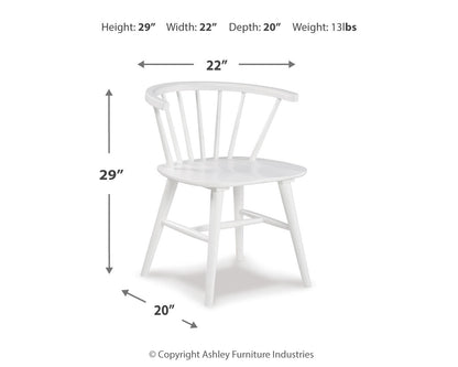 Grannen Dining Table and 4 Chairs