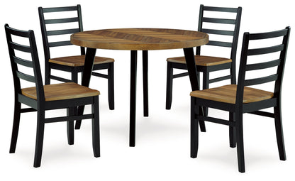 Blondon Dining Table and 4 Chairs (Set of 5)