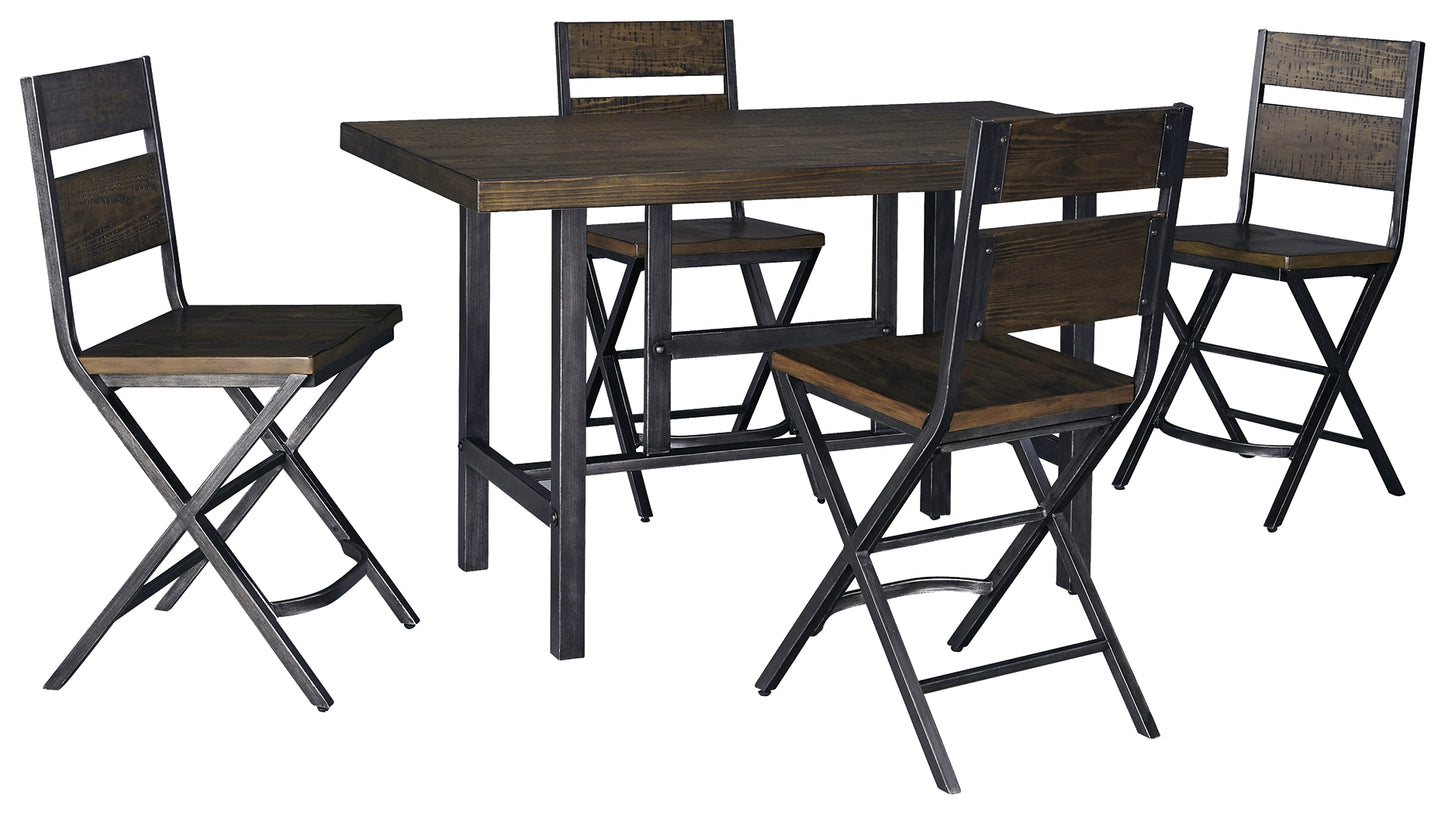 Kavara Counter Height Dining Table with 4 Barstools