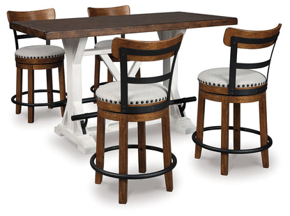 Valebeck Counter Height Dining Table and 4 Barstools