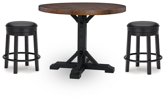 Valebeck Counter Height Dining Table and 2 Barstools