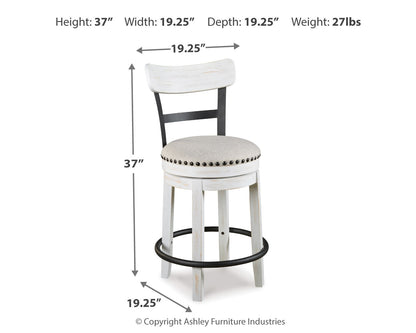 Valebeck Counter Height Dining Table and 2 Barstools