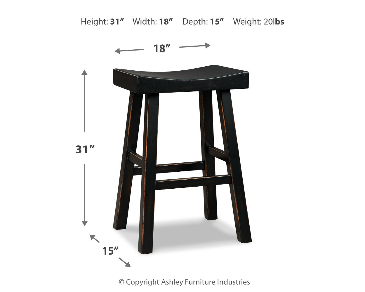 Glosco Pub Height Bar Stool