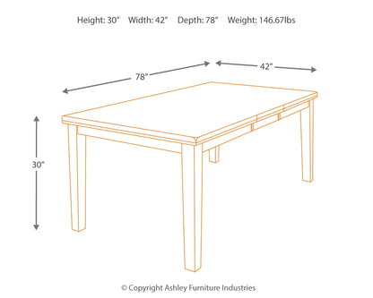 Ralene Dining Table with 4 Chairs, Bench and Server