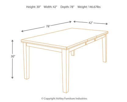 Ralene Dining Table with 4 Chairs, Bench and Server