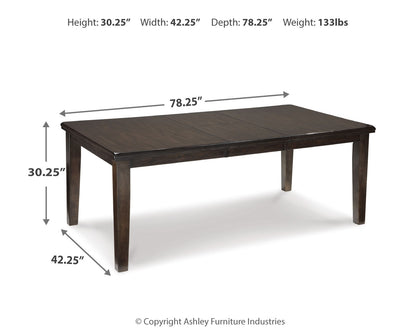 Haddigan Dining Table with 4 Chairs and Bench