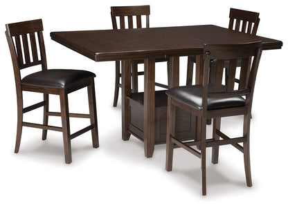 Haddigan Counter Height Dining Table with 4 Barstools