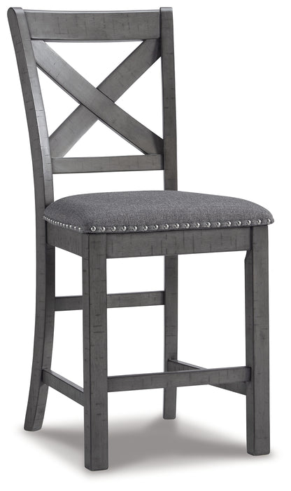 Myshanna Counter Height Dining Table, 4 Barstools and Bench