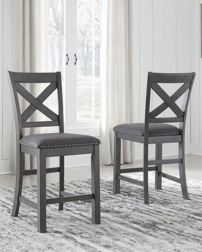 Myshanna Counter Height Dining Table, 4 Barstools and Bench