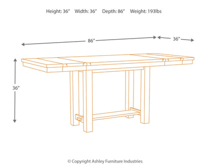 Moriville Counter Height Dining Table with 4 Barstools, Bench, and Server