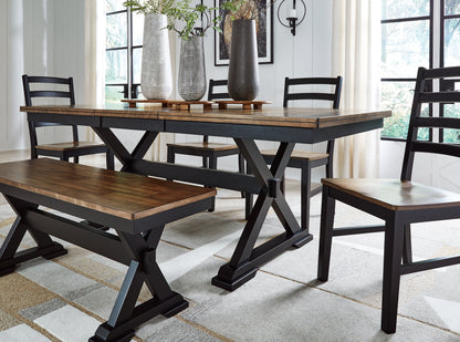 Wildenauer Dining Table, 4 Chairs and Bench