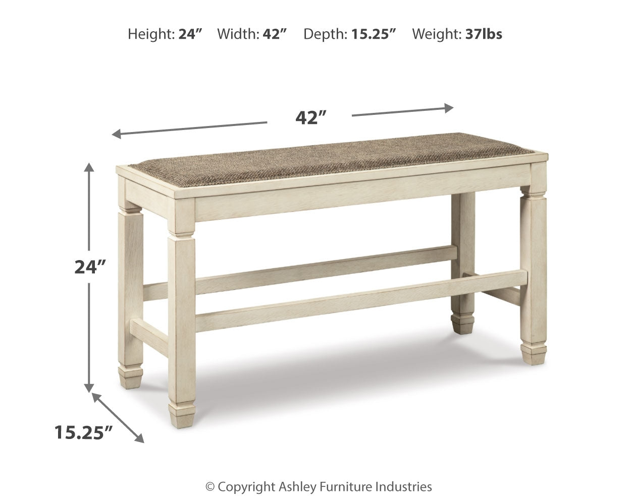 Bolanburg Counter Height Dining Table, 4 Barstools, Bench and Server