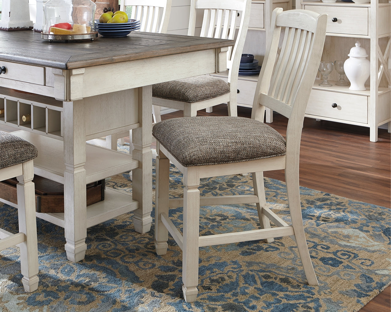 Bolanburg Counter Height Dining Table and 4 Barstools