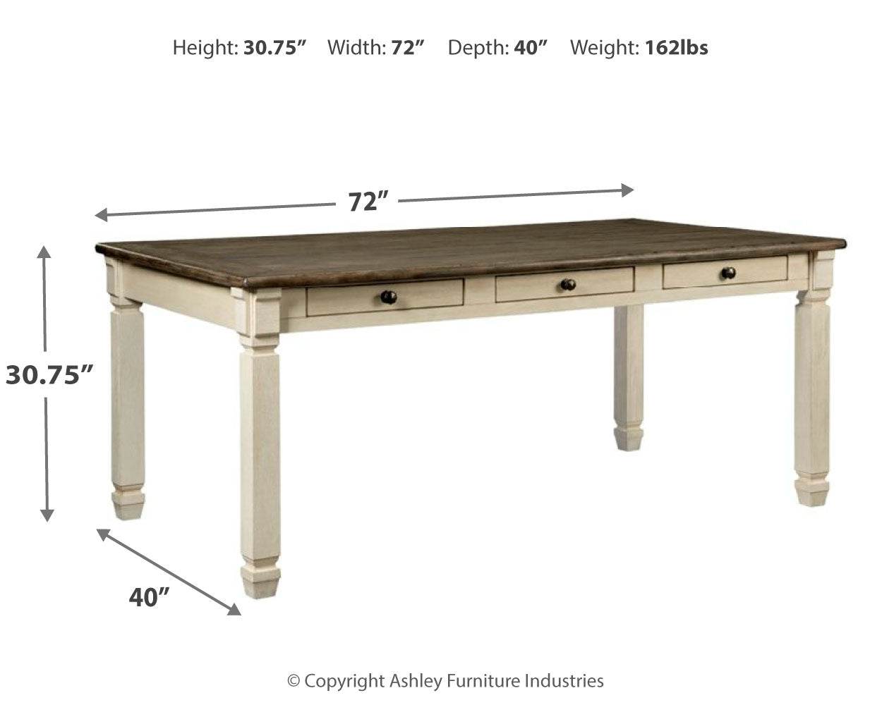 Bolanburg Dining Table and 6 Chairs with Server