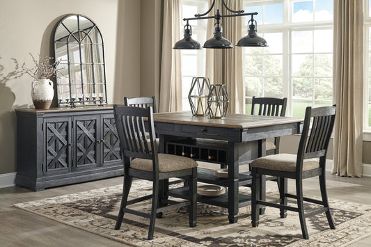 Tyler Creek Counter Height Dining Table and 4 Barstools with Server