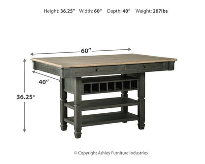 Tyler Creek Counter Height Table with 4 Barstools, Server and Display Cabinet