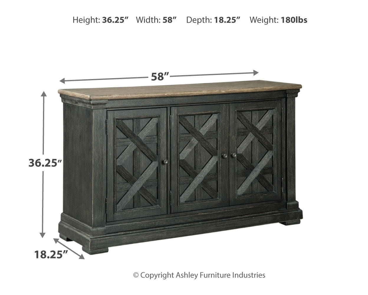 Tyler Creek Counter Height Table with 4 Barstools, Server and Display Cabinet