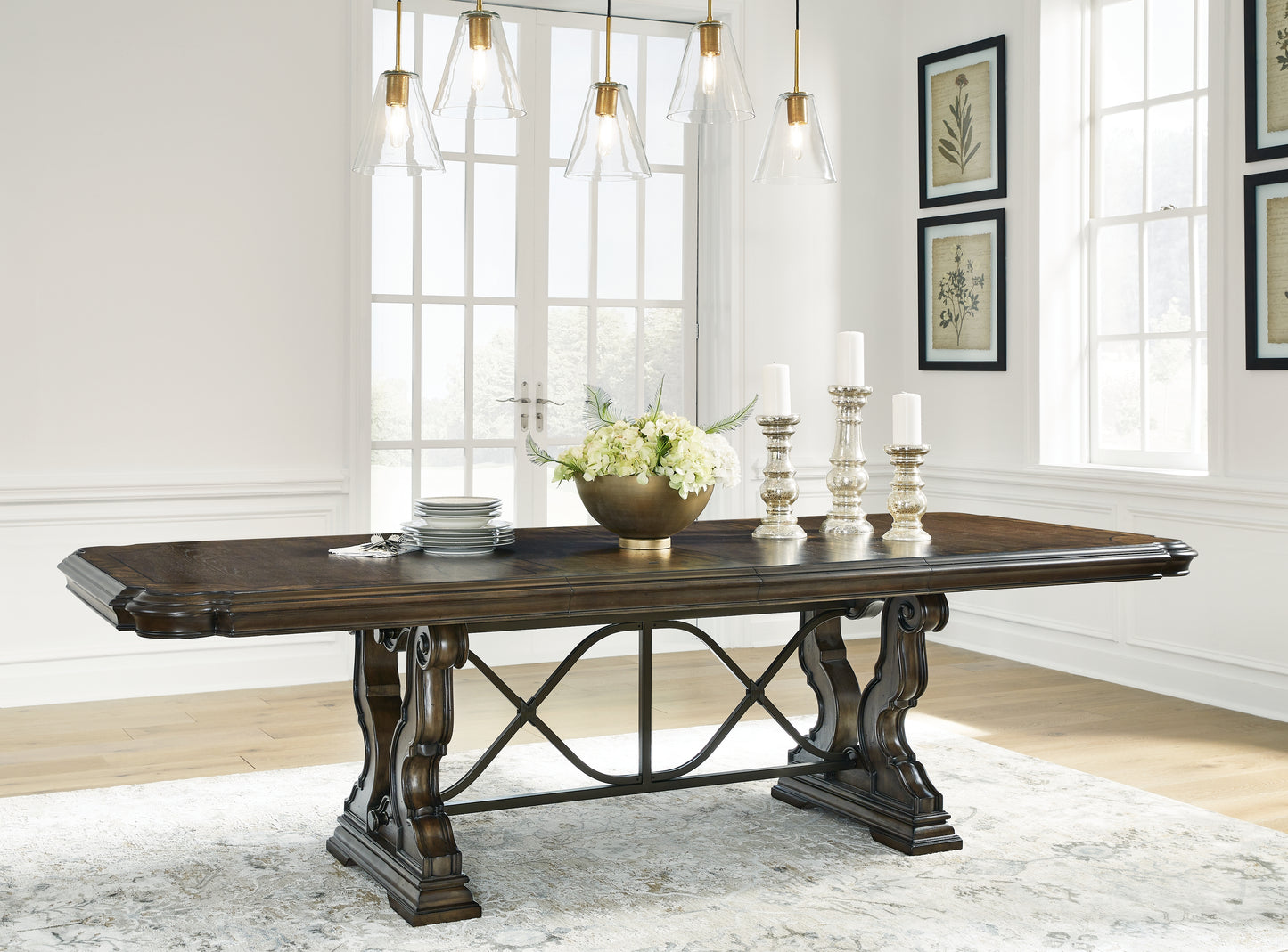 Maylee Dining Table with 6 Chairs and Buffet and Hutch