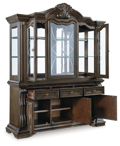 Maylee Dining Table with 6 Chairs and Buffet and Hutch