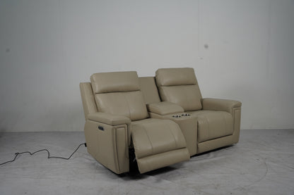 Masher Power Reclining Loveseat with Console and Lumbar