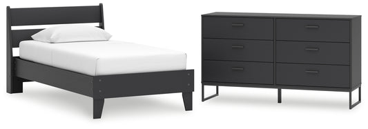Socalle Twin Panel Platform Bed and Dresser