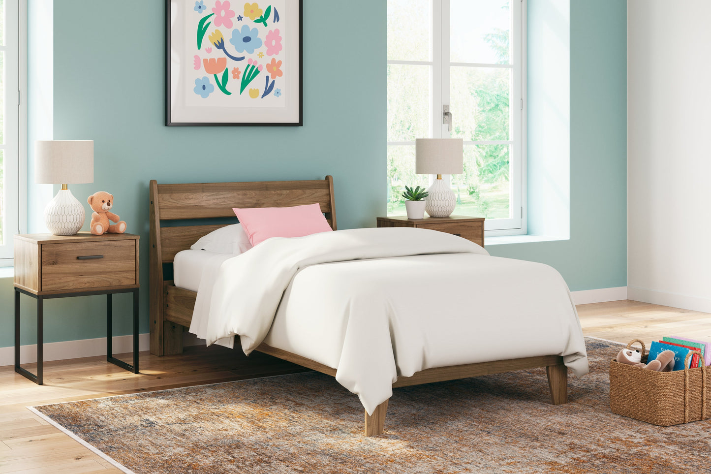 Deanlow Twin Platform Panel Bed