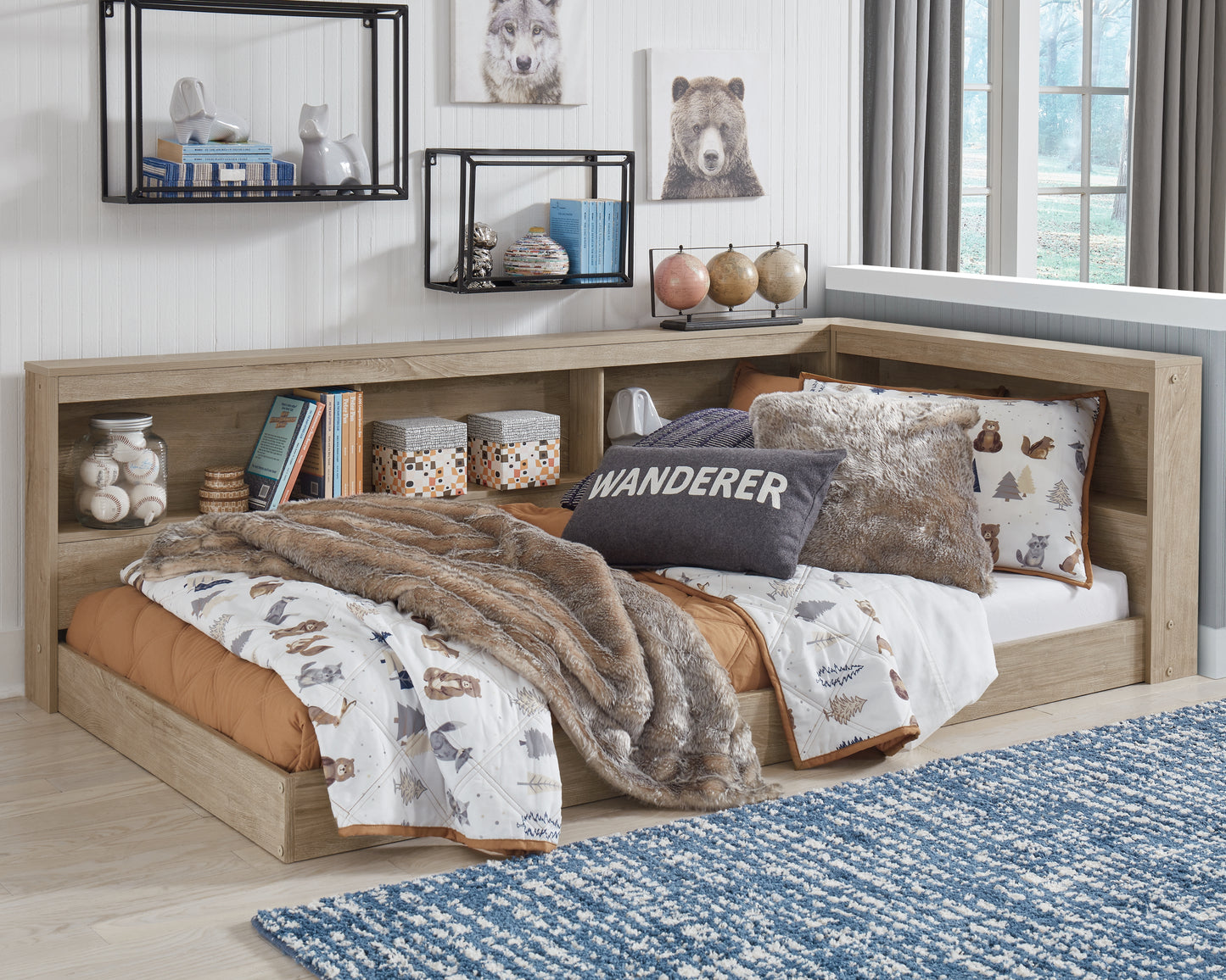 Oliah Twin Bookcase Storage Bed