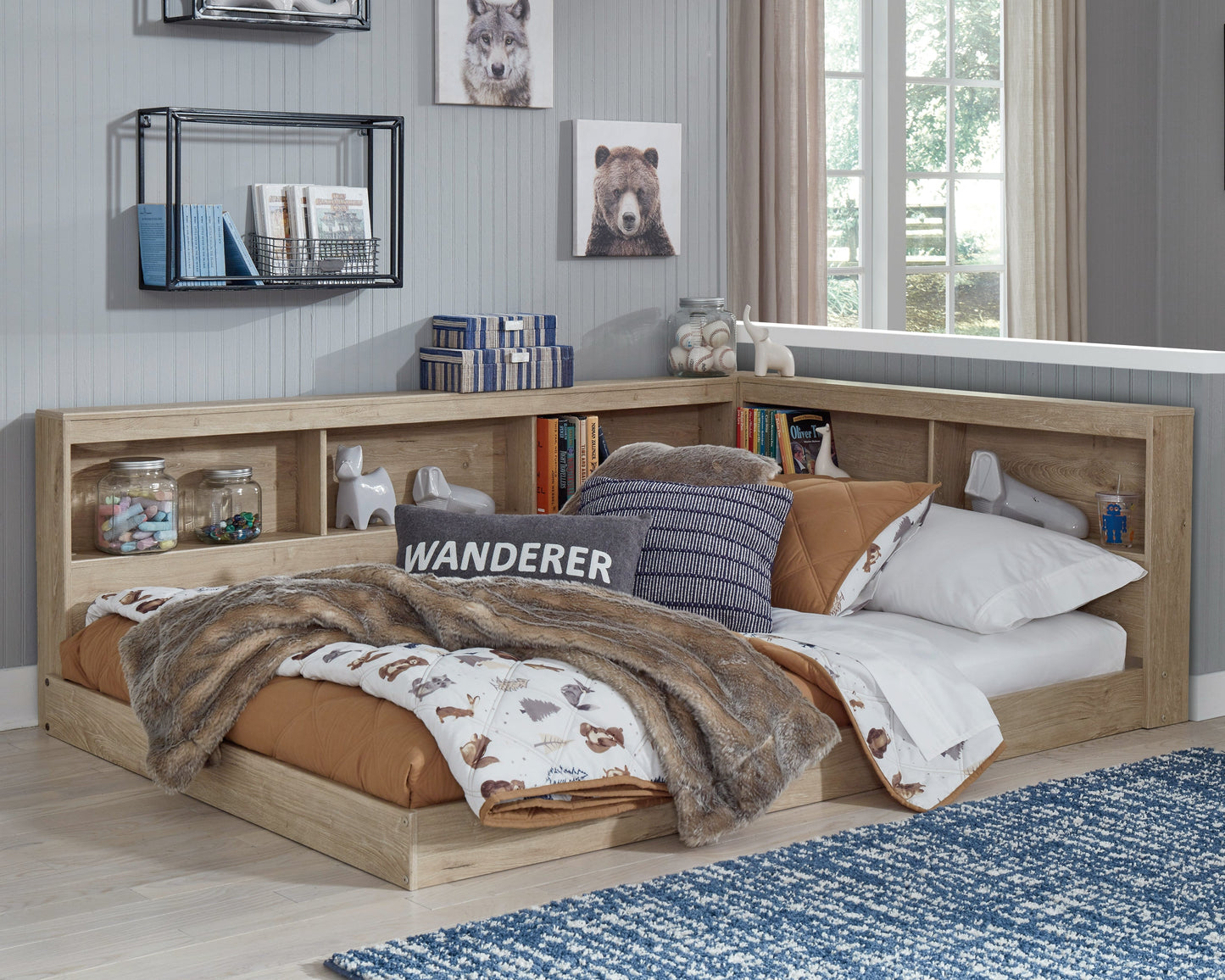 Oliah Full Bookcase Storage Bed