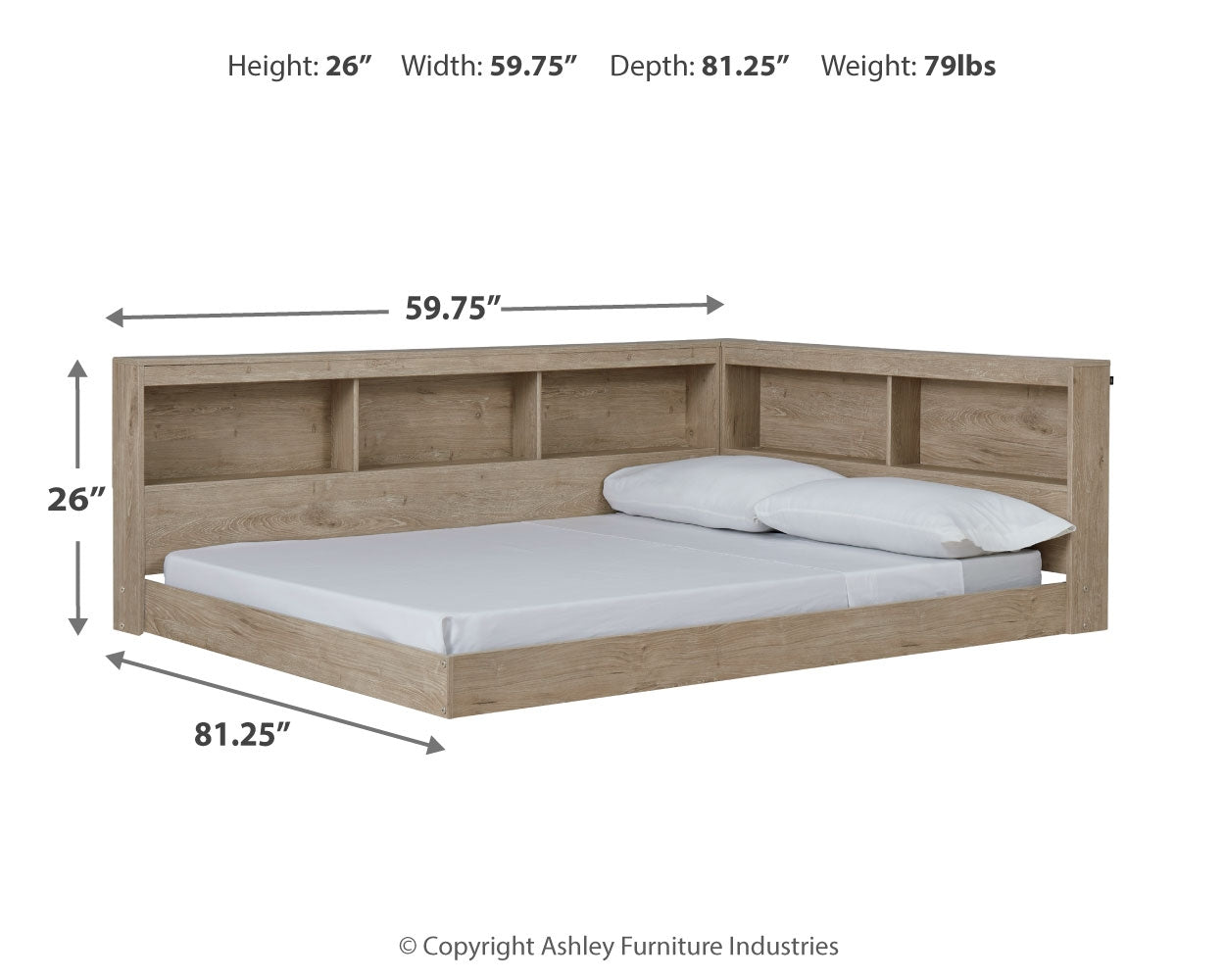 Oliah Full Bookcase Storage Bed