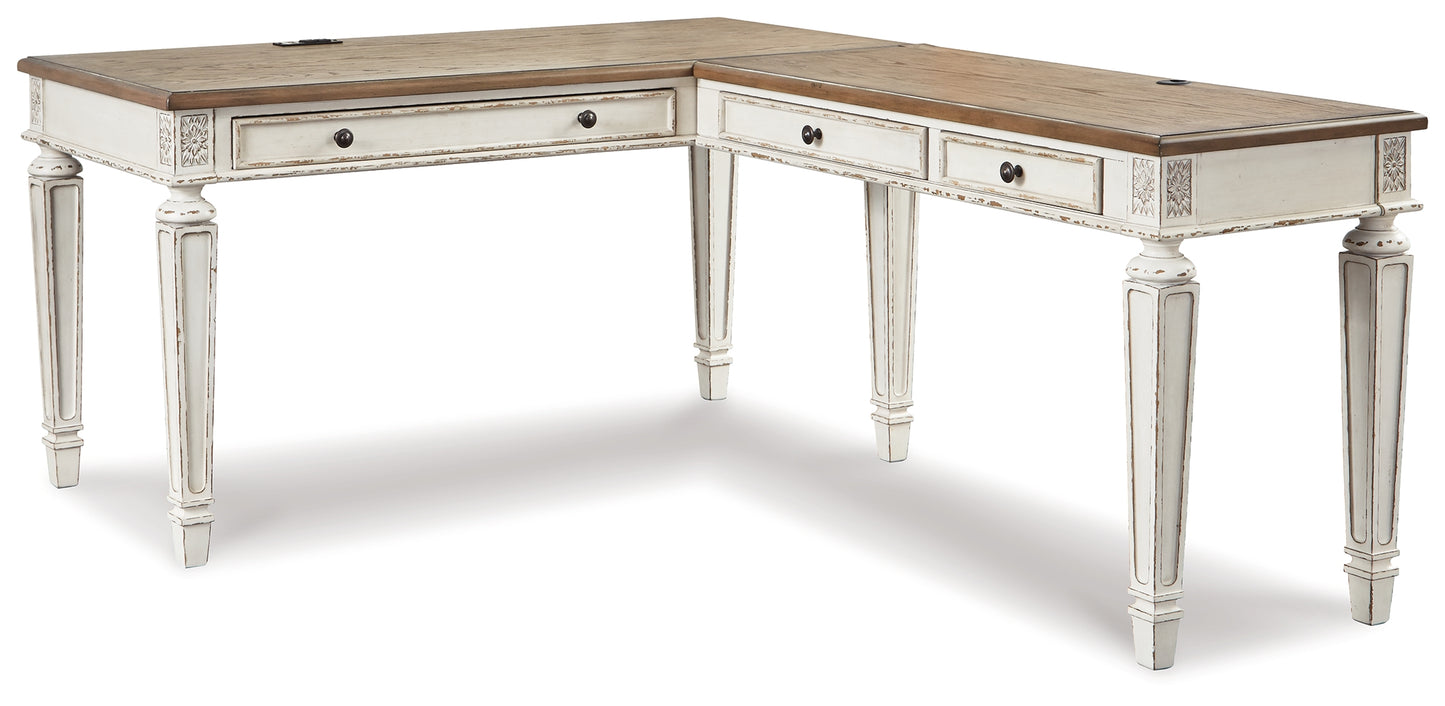 Realyn Lift-top Desk, L-shaped Desk and 4 Bookcases