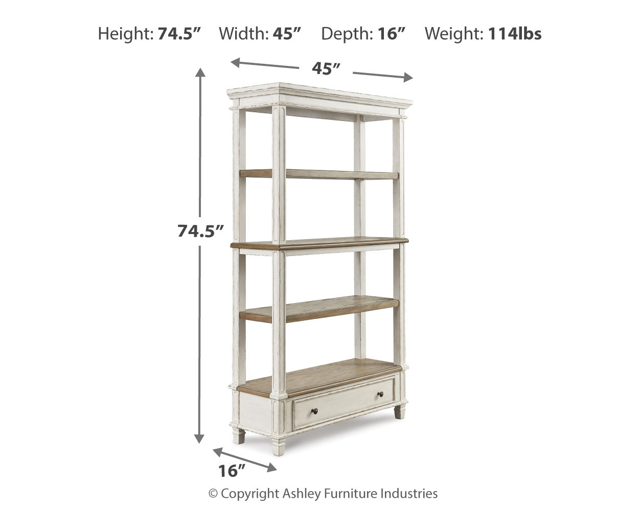 Realyn 75" Bookcase