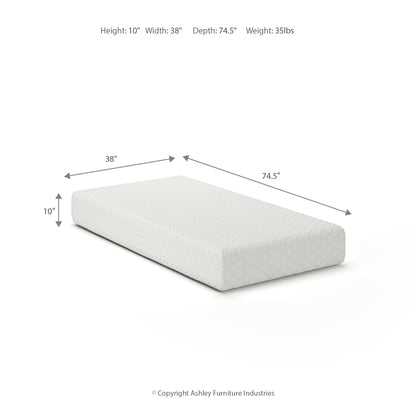 10 Inch Chime Memory Foam Twin Mattress in a Box