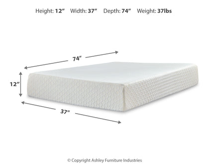 Chime 12 Inch Memory Foam Twin Mattress in a Box