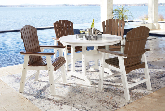 Crescent Luxe Outdoor Dining Table with 4 Chairs