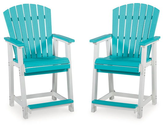 Eisely Outdoor Counter Height Bar Stool (Set of 2)